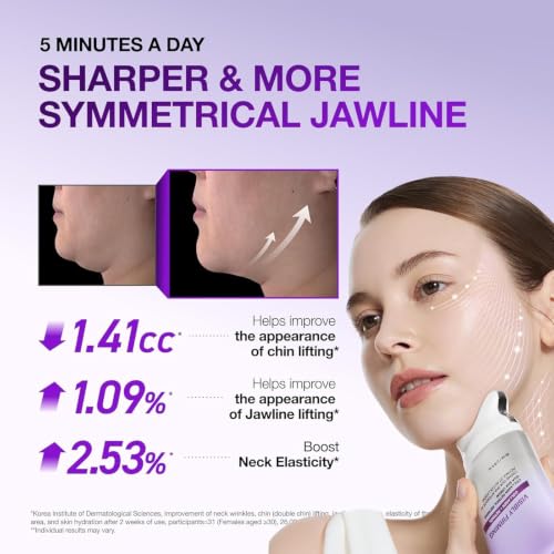 Collagen Retinol Gua Sha Neck Cream with Peptides, 299Da Fast-Absorbing & Smooth-Dispensing Firming Moisturizer for Tech Neck & Jawline Sculpting, Fragrance Free Korean Skin Care, 2.7 Fl Oz