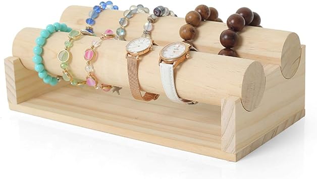 Soporte de almacenamiento para joyas, 2 niveles, con barra en T