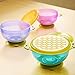 MICHEF Baby Bowls, Baby Feeding Bowls Set with 2 Hot Safe Baby Fork and Spoon, 2 Soft-Tip Silicone Baby Spoons, Mash and Serve Bowl - Baby Shower Gift Set of 3 Suction Baby Bowls for Toddler with Lids