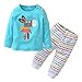 Baby Girls Clothes Set 2 Piece Long Sleeve Donkey Pattern Infant Outfits (9-12 Months) Blue
