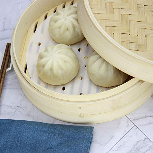 Air Fryer Parchment Paper for Baking Bamboo Steamer Liners 9 Inch 100Pcs White Circular