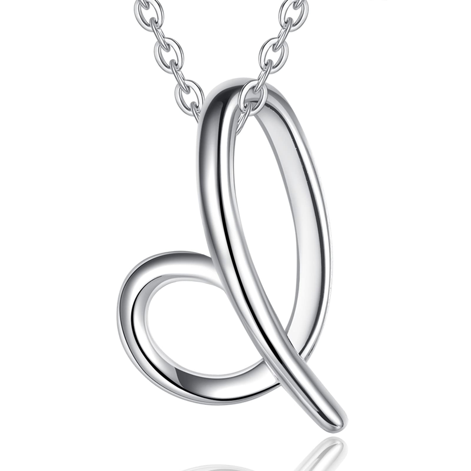 Eudora 925 Sterling Silver 26 Letter Alphabet Initial Personalised Pendant Necklace for Women Ladies Girls,18inch — image 1