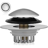 Hemobllo Bathtub Drain Stopper with Hair Catcher and Strainer Full Copper Pop-up Tub Plug for 1.57 Inch Drain Hole Bathroom Sink Filter Anti-Clog Cover