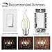 CRLight 2W 3200K LED Medium Base(E26) Chandelier Bulb Soft White 300LM Dimmable, 30W Equivalent E26 Medium Base LED Candle Bulbs, C35 Clear Glass Flame Shape Bent Tip, 6 Pack
