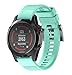 Wearable4U Garmin Fenix 5X 26mm Quick Release Easy Fit Silicone Replacement Watch Band for Garmin Fenix 5X, Quatix 3, Fenix 3 HR, Fenix 3, Tactix Bravo, Foretrex 601, Foretrex 701 (Teal)