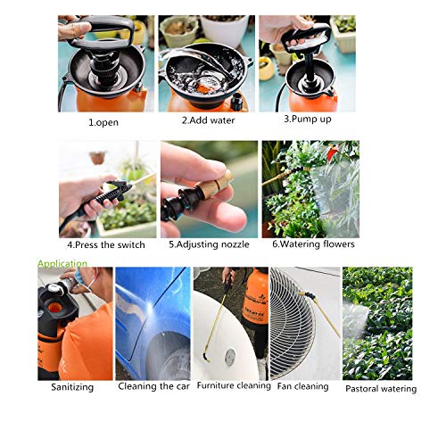 Shiningeyes 1.3 Gallon Lawn and Garden Pump Pressure Sprayer with Pressure Relief Valve