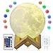 CPLA Moon Lamp for Adults Kids, Moon Night Light 16 Colors LED 3D Printing Moon Light with Stand & Remote/Touch Control and USB Rechargeable, Gifts for Kids Friends Lover Birthday (2.8)