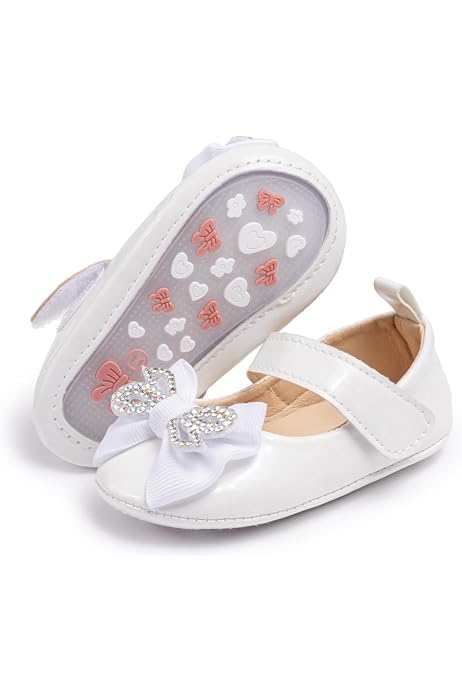 Scarpine Neonato 0-3 Mesi - Suola Morbida, Design Principessa, Pizzo, Per Battesimo E Interni
