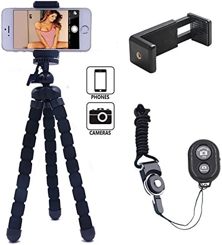 Linkcool Flexible Portable and Adjustable Tripod Stand Holder,Tripod for iPhone, Android, Any Smartphone+Camera with Universal Clip and Remote