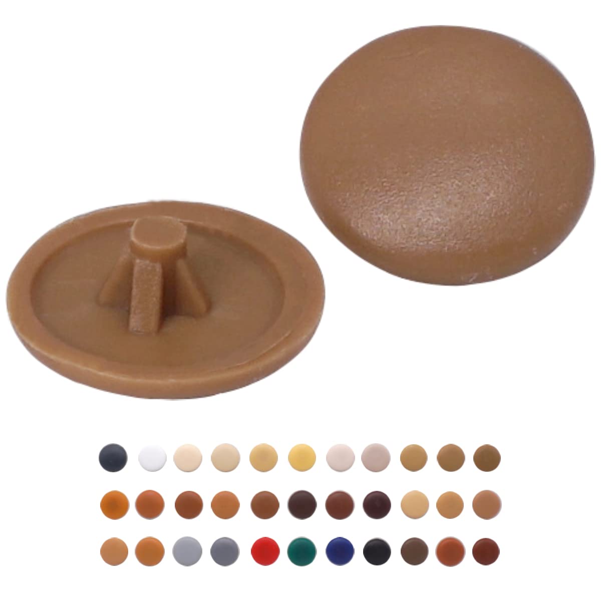 (Pack of 50 pcs) Pozi Screw Cover Caps 12 mm Diameter, Pozidriv Head Clip On Plastic Covers, Furniture Decorative Cap (50, Brown S10)