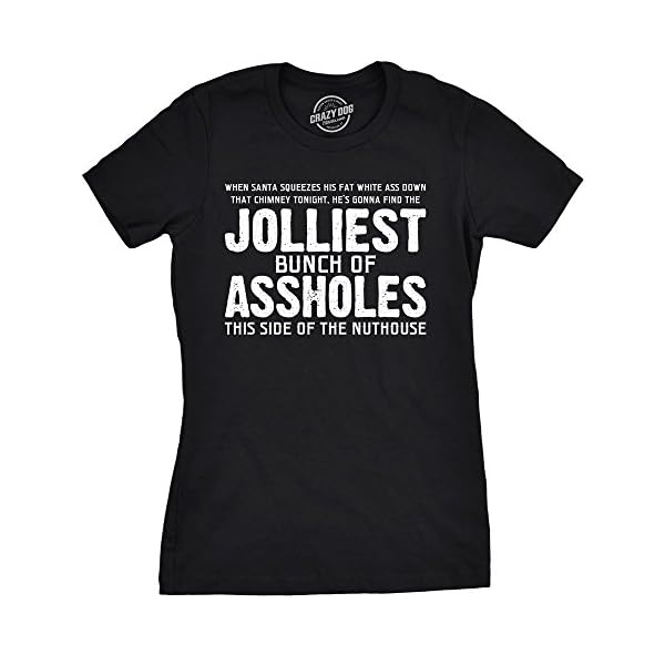 Womens Jolliest Bunch of A-Holes Tshirt Funny Christmas Sarcastic for Ladies