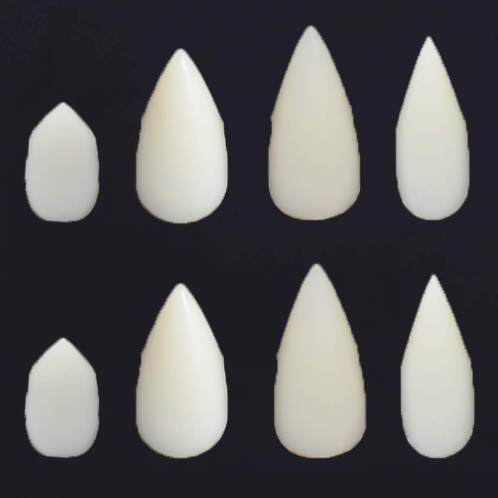 Bohoman 10 Pieces Vampire Fangs Kit 5 Sizes Custom Fangs Vampire Teeth Fake Dentures with 1 Tube Teeth Pellets Adhesive for Cosplay Party Props Halloween Party Fangs - Image 4
