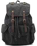Aidonger Unisex Vintage Canvas and Leather Casual Backpack