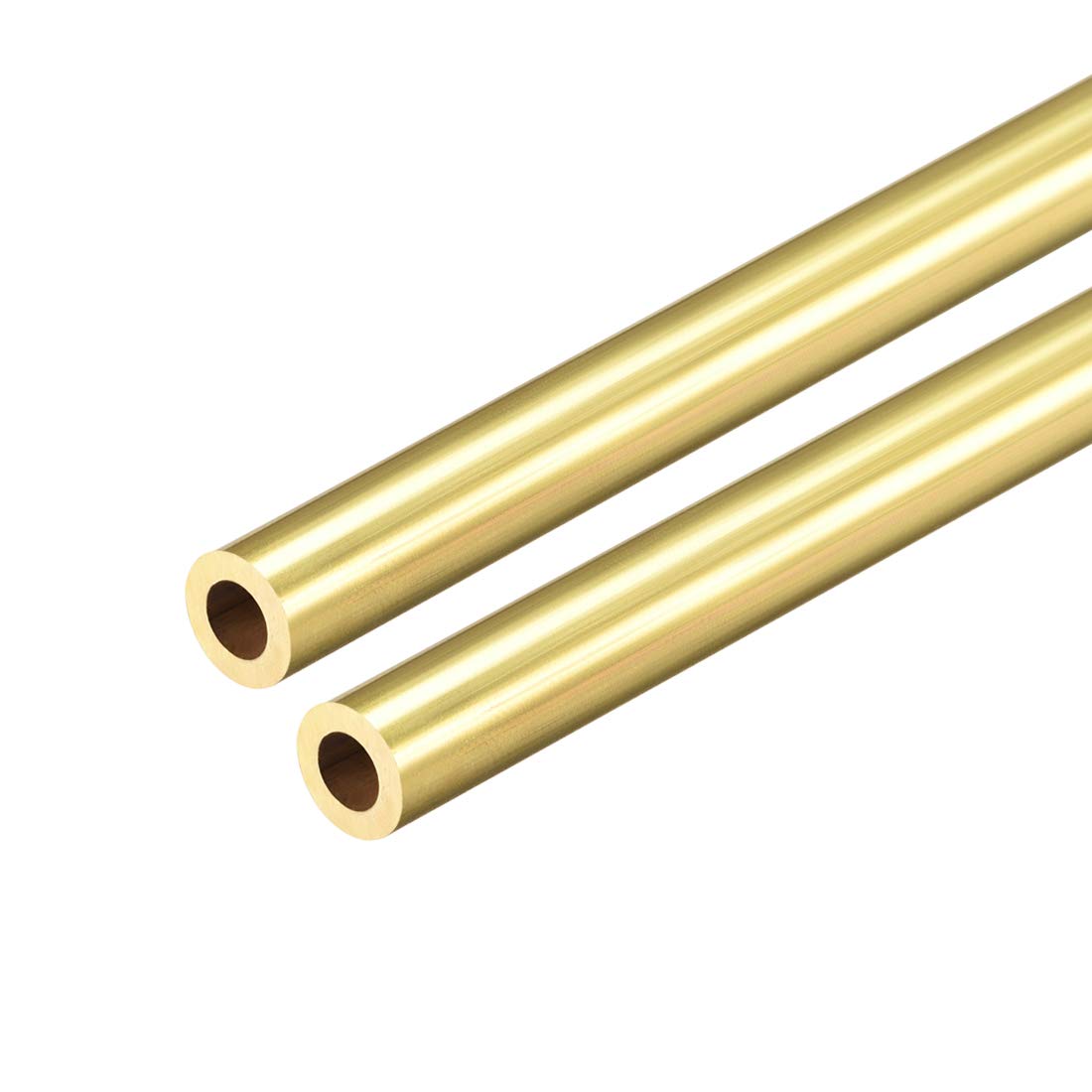 uxcell Brass Round Tube, 300mm Length 7mm OD 1.5mm Wall Thickness, Seamless Straight Pipe Tubing 2 Pcs