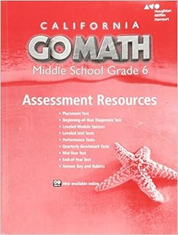 Go Math!: Assessment Resource with Answers Grade 6: HOLT MCDOUGAL
