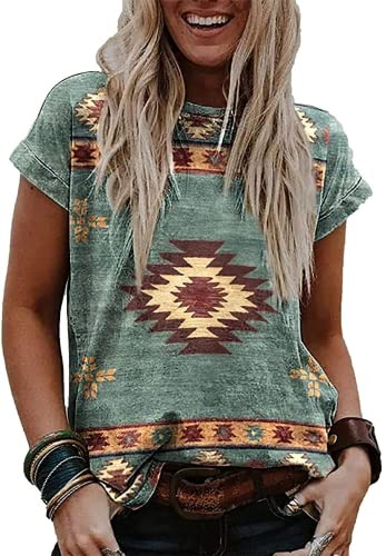 Sasens Women's WesternTribal Ethnic Print Shirts