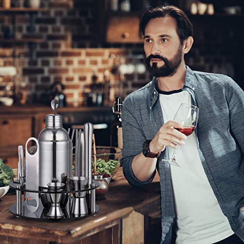 X-cosrack Cocktail Shaker Set, Cocktailshaker Bar Set aus Edelstahl, 18 Teile mit Rutante Ausgang, Bartending Preminu… – Bild 6