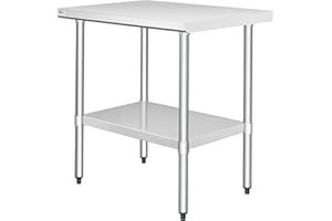 HARDURA Stainless Steel Table 24"x36" Heavy Duty Utility Table Undershelf NSF Commercial Prep Station for Kitchen, Garage, Wo