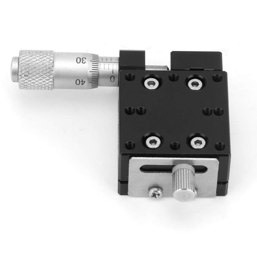 SEMX25-AS X Linear Stage, 25x25mm X Micrometer Manual Precision Linear Translation Stage Platform X Axis Linear Stage Cross Roller Guide Mechanical Transmission