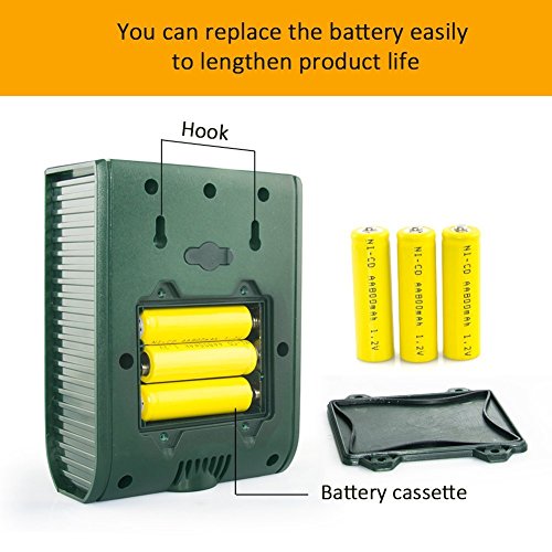UDGTEE Pest Repeller, Ultrasonic repelleent,Frequency Adjustable,5 Frequency Modes,Waterproof Animal Repeller Deterrent Scarer for Cat,Squirrel,Deer, Skunk,Chipmunk,Rabbit,etc(Batteries Include)