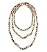MGR MY GEMS ROCK! Endless Infinity Style 8MM Polished or Matte Finish Semi-precious Genuine Picture Jasper Beaded Long or Multi-Strand Necklace, 60