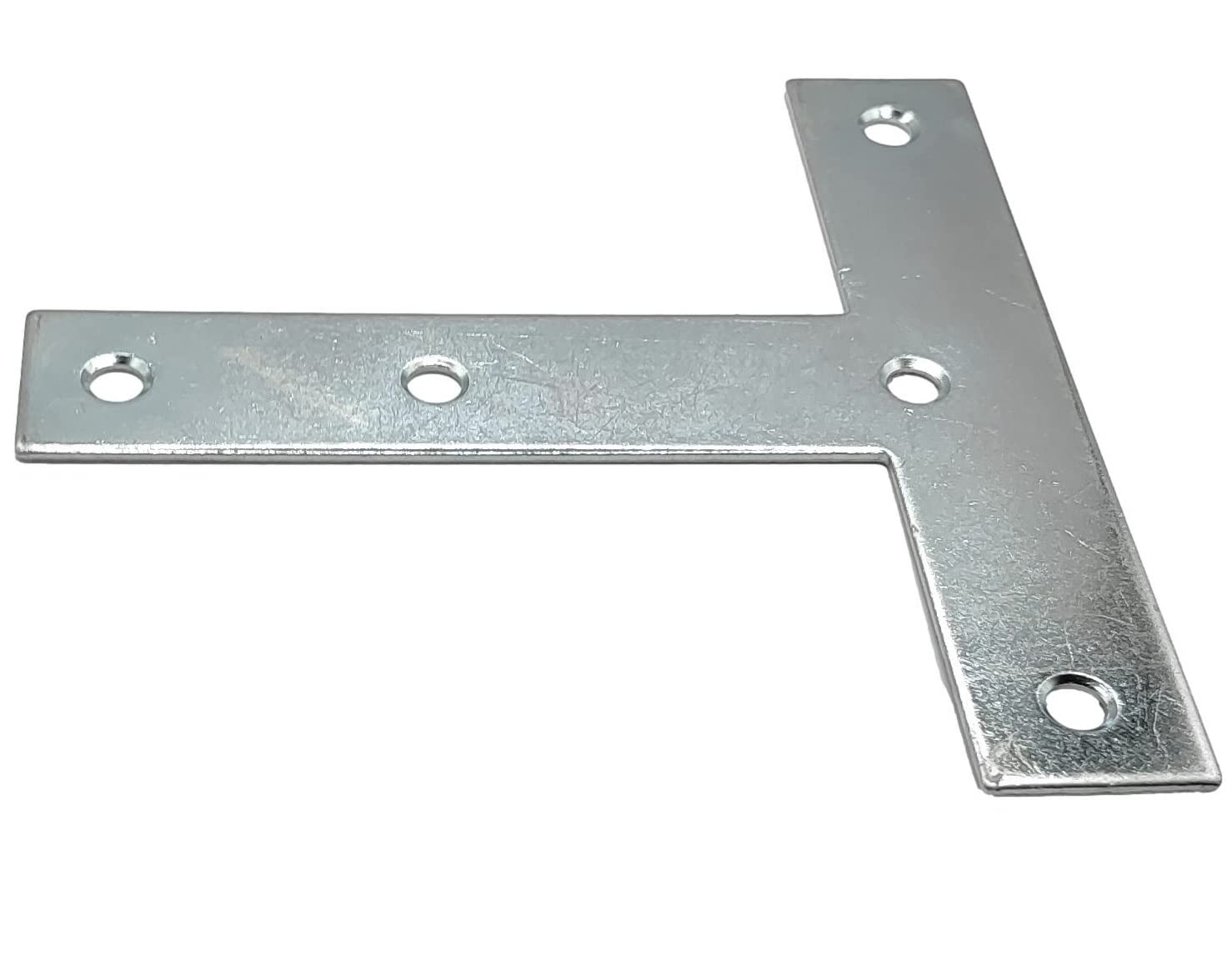 Metal Mending Tee T Plates 5in Braces Corner Bracket Plate Joint Flat Repair Fixing Angle Galvanised Heavy Duty 2mm Thick Size: 127 x 127 x 25mm / 5'' x 5'' x 1'' Pack of 5