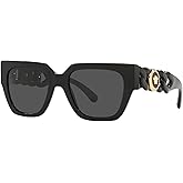 Versace Woman Sunglasses Black Frame, Dark Grey Lenses, 53MM
