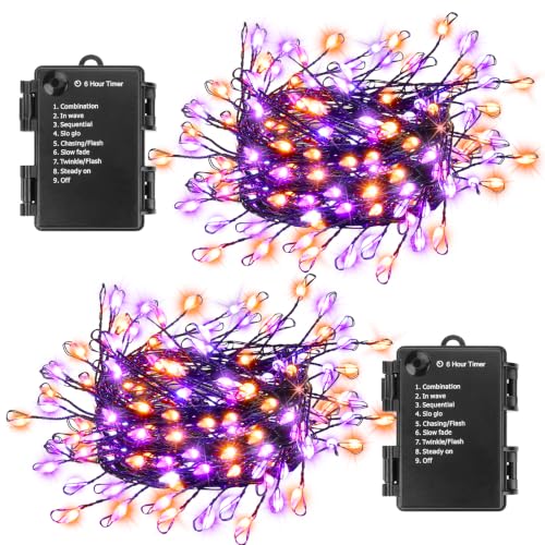 Orange and Purple Halloween Fairy Lights