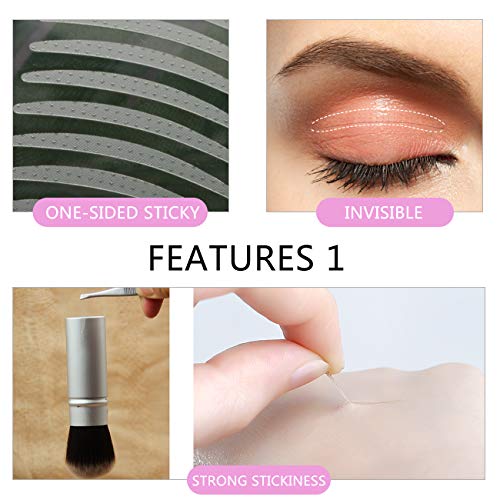 Enlarge Eyes, 3D Eye Lids Lift Strip for Saggy Droopy Hooded Eyelids, Natural Invisible Slim One-sided Double Eyelid Tape, Imported Self-adhesive Medical Fibre, Instantly Eyelids Lift Without Surgery