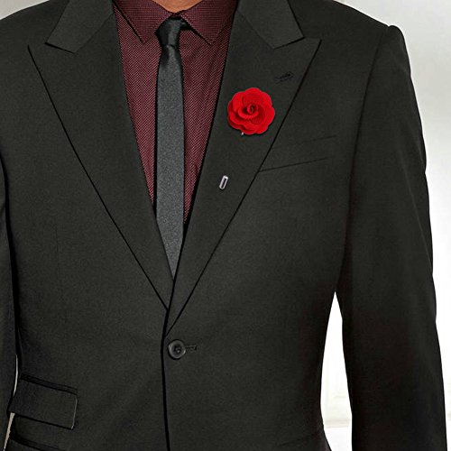 3pcs Wedding Rose Boutonniere Lapel Pins Set For Men Flower White Red Blue RareLove