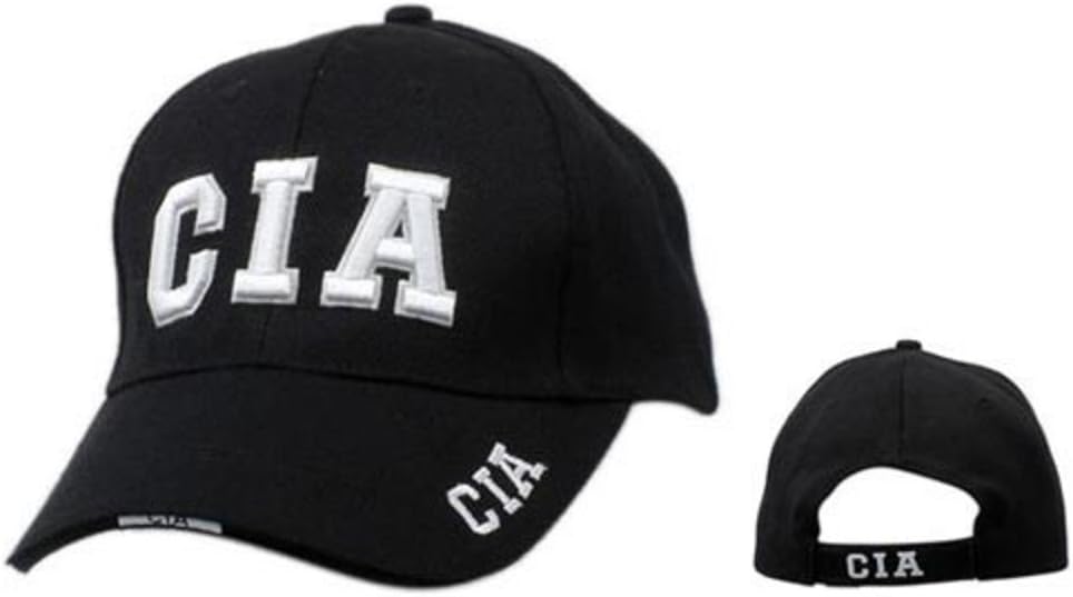 BLACK CIA LAW ENFORCEMENT BASEBALL CAP HAT AGENCY ADJ