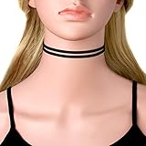 Cougar's Choice Multi Strap Skinny Black Choker Collar Choker (Two Strands)