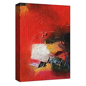 Canvas Wall Art Abstract Ink Collage Design Painting Artwork for Home Prints Framed - 12x18 inches