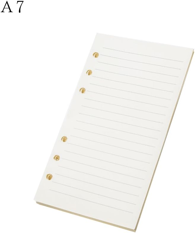 A5 A6 A7 Standard 6 Holes Refill Paper for Spiral Binder Planner Journals Notebooks Inserts,Loose Leaf Notebook Refills Inner Page Notebook Inserts Lined 45 Sheets (Lined Paper-A7)