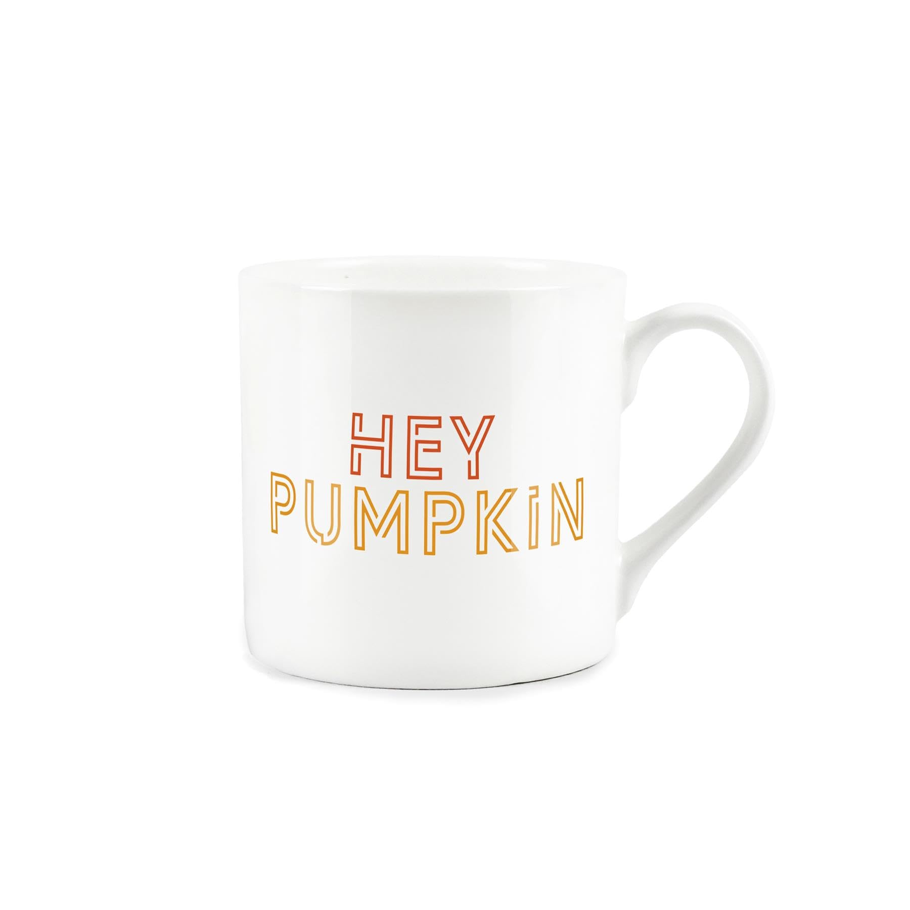 Pumpkin Mug - Autumn Seasonal Hey Pumpkin White Bone China Coffee/Tea Present Gift
