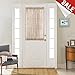 jinchan Sheer French Door Curtains Linen Textured French Door Panel 40 inches Long Curtains for French Doors with Single Tieback Taupe 1 Panel