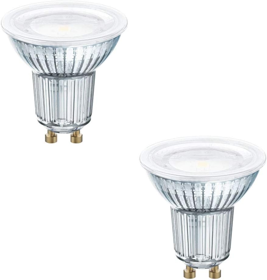 Twin-Pack Duracell GU10 LED 4.4W Equivalent to 50W Spot Light Bulb Warm White Socket Long Lasting Instant On
