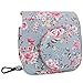 Elvam Camera Case Bag Purse Compatible with Fujifilm Mini 11/ Mini 9 / Mini 8/8+ Instant Camera with Detachable Adjustable Strap - Vintage Flower