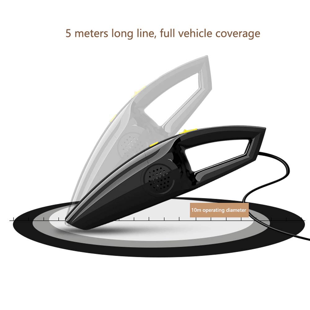 LICORNE Handle Cordless Vacuum cleaner, 12V 120W 3.7KPa Portable Vehicle-mounted Vacuum Cleaner with Cyclonic Motor Strong Suction,Wet Dry Amphibious Mini Dust Collector