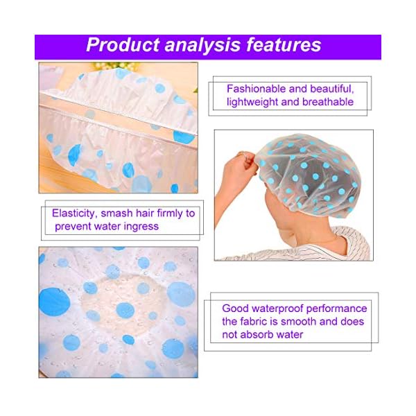 Shower-Caps-Waterproof-Bath-Cap-Reusable-Shower-Caps-Environmental-Protection-Hair-Bath-Caps-3-Pieces Shower Caps, Waterproof Bath Cap, Reusable Shower Caps, Environmental Protection Hair Bath Caps, 3 Pieces