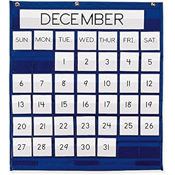 amazoncom nylon classroom calendar pocket chart by fun