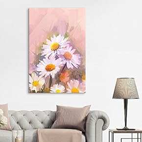 Canvas Wall Art - Watercolor Style White and Yellow Flowers - Giclee Print Gallery Wrap Modern Home Art Ready to Hang - 12x18 inches