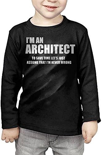 ZiXia Girls' Architect Humor Travel Black Shirt 3 Toddler Long Sleeve