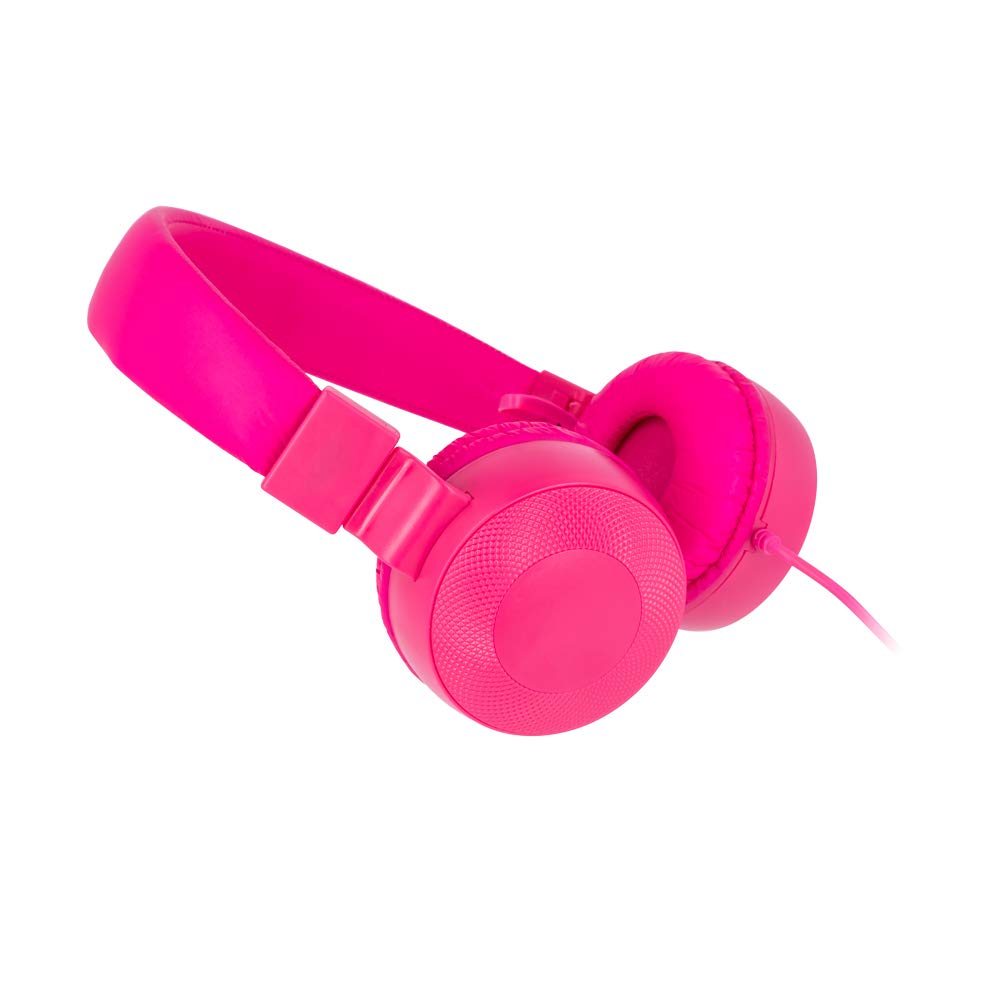 FOREVER Headphones with Cable Microphone, Over Ear Earphones, Music Headsets, 3.5 mm Aux for Android Smartphone, Laptop, Tablet, MP3 Player, Lightweight Design, High (Pink)
