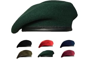 Gajaous British Military Berets for Men and Women,Wool and Leather Army Beret Hats