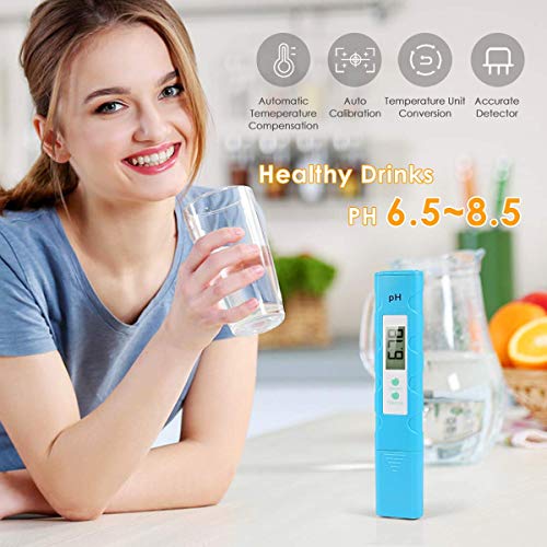 VANTAKOOL Digital PH Meter, PH Meter 0.01 PH High Accuracy Water Quality Tester with 0-14 PH Measurement Range for Household Drinking, Pool and Aquarium Water PH Tester Design with ATC
