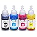 INKUTEN Set of 4 Refill Eco tank Ink Kit 70ml for T6641 T6642 T6643 T6644 and Expression Ecotank ET-2500 ET-2550 ET-4500 ET-4550 L100 L110 L120 L200 L210 L300 L350 L355 L550 L555 Printers