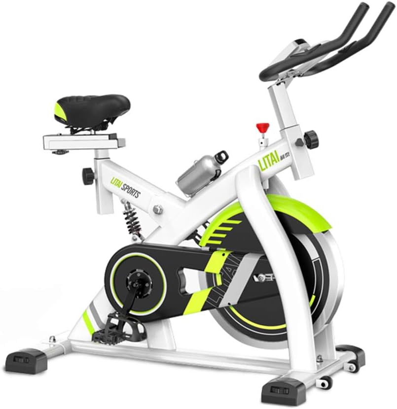 TXDWYF Indoor Cycling Bike, 8Kg Flywheel, Silent Belt Drive Cycle Bike with Adjustable Handlebars & Seat, LCD Monitor, Fitness Bike And Ab Trainer, Sporting Equipment, Ideal Cardio Trainer,White