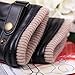 Mens Touchscreen Texting Winter PU Leather Gloves Driving Outdoor Long Fleece Lining (9.5, Black)