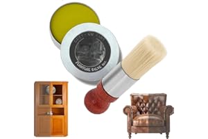 KOQ Owl Furniture Salve and Brush, Furniture Salve-Leather Salve with Boar Bristle Brush, 4oz Furniture Salve & Brush Bundle,Furniture Salve for Wood(1 Set)